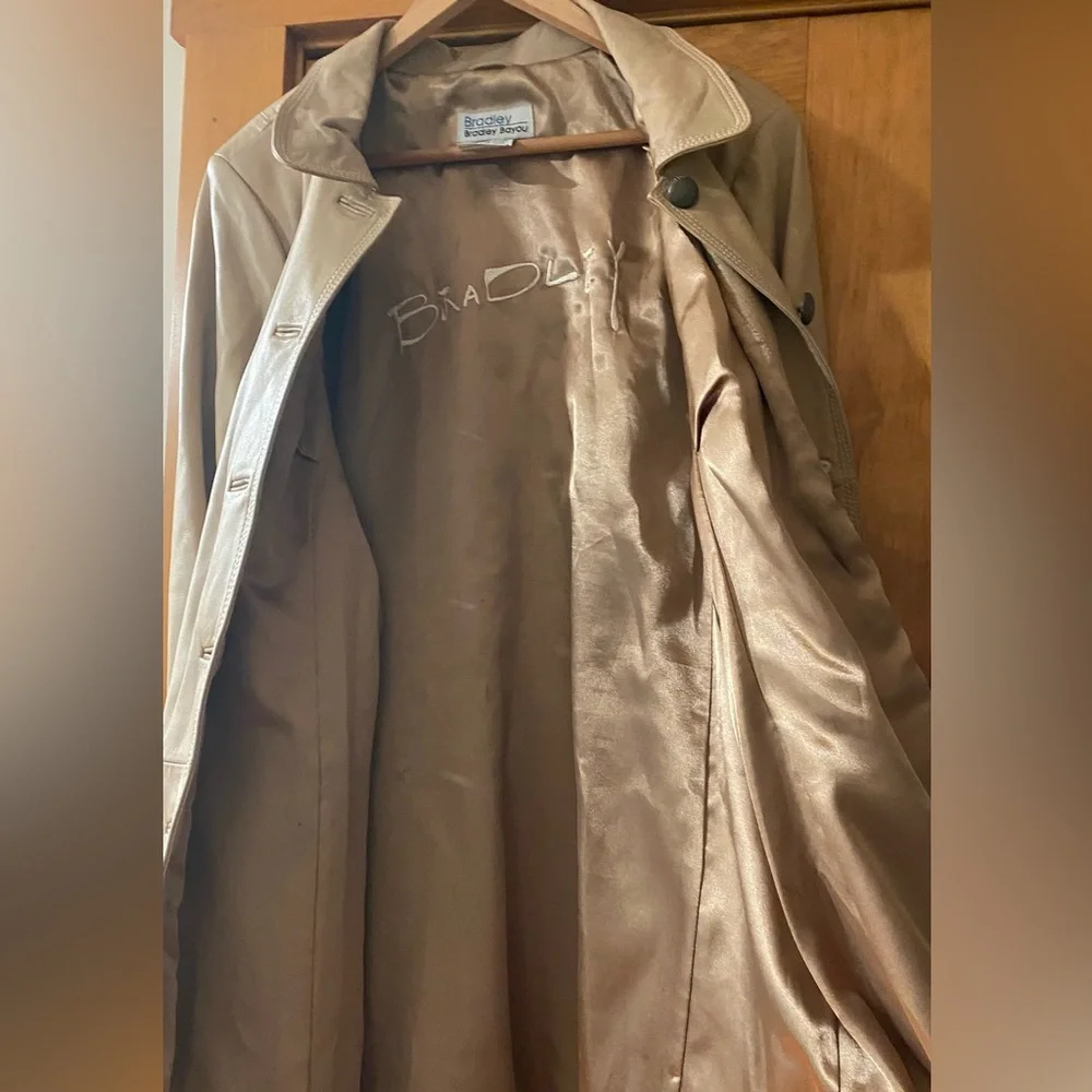 Bradley Bayou Genuine Leather Coat Camel Tan Fully Lined 100% Car Coat - Picture 5 of 12